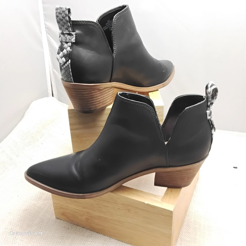 Nine West Black Ankle Boots with Braided Accent
